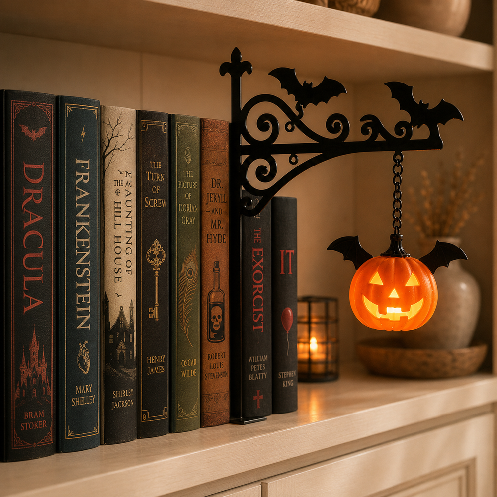 Hanging Jack-O'-Lantern Bat Bracket