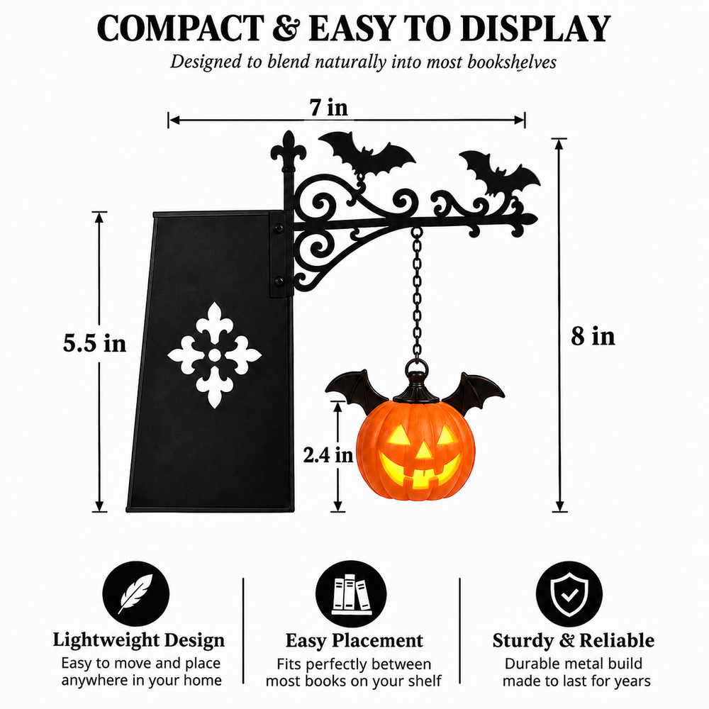 Hanging Jack-O'-Lantern Bat Bracket
